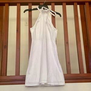 White bow strap dress from Express